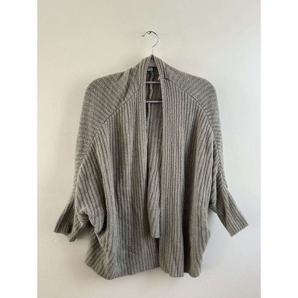 Barefoot Dreams 1XL Lt Gray Cozy Chic Lite Open Front Cardigan Super Soft EUC